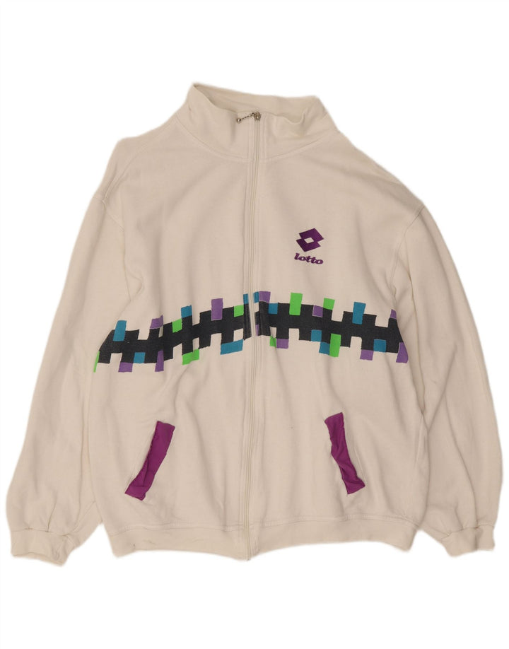Lotto Veste de Survêtement Homme XL Blanc Géométrique Coton