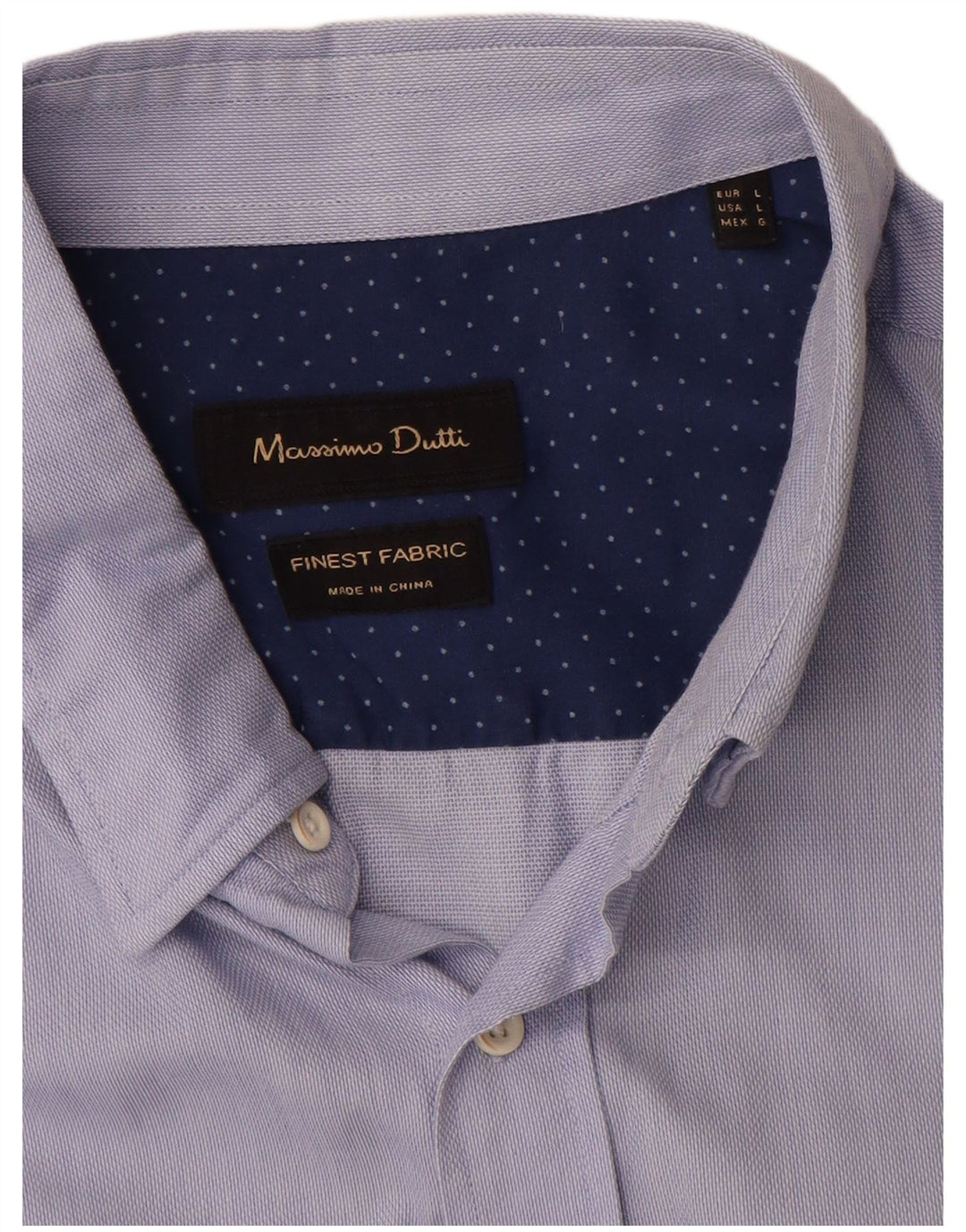 Massimo Dutti Chemise Homme Large Bleu Coton