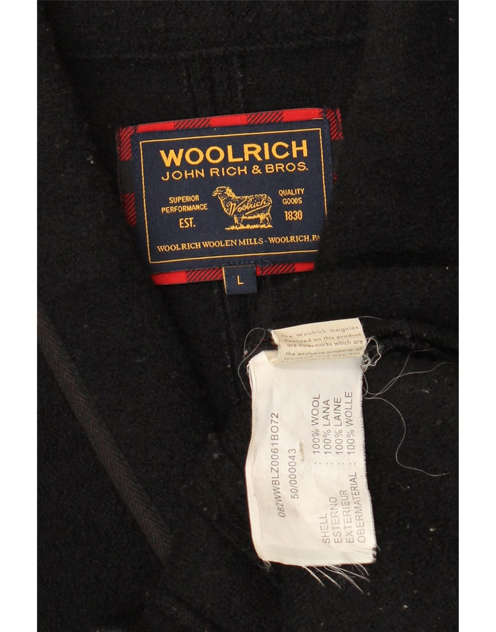 Woolrich Veste Blazer 4 Boutons Femme UK 14 Grande Laine Noire