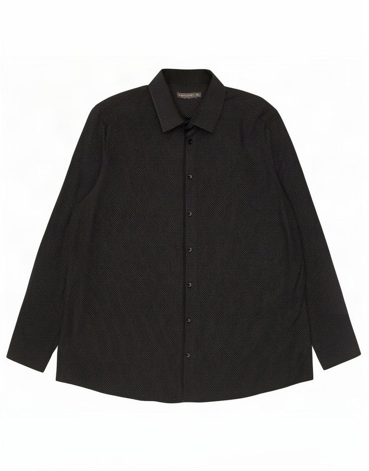 Angelo Litrico Chemise Homme Taille 45/46 2XL Coton Taché Noir