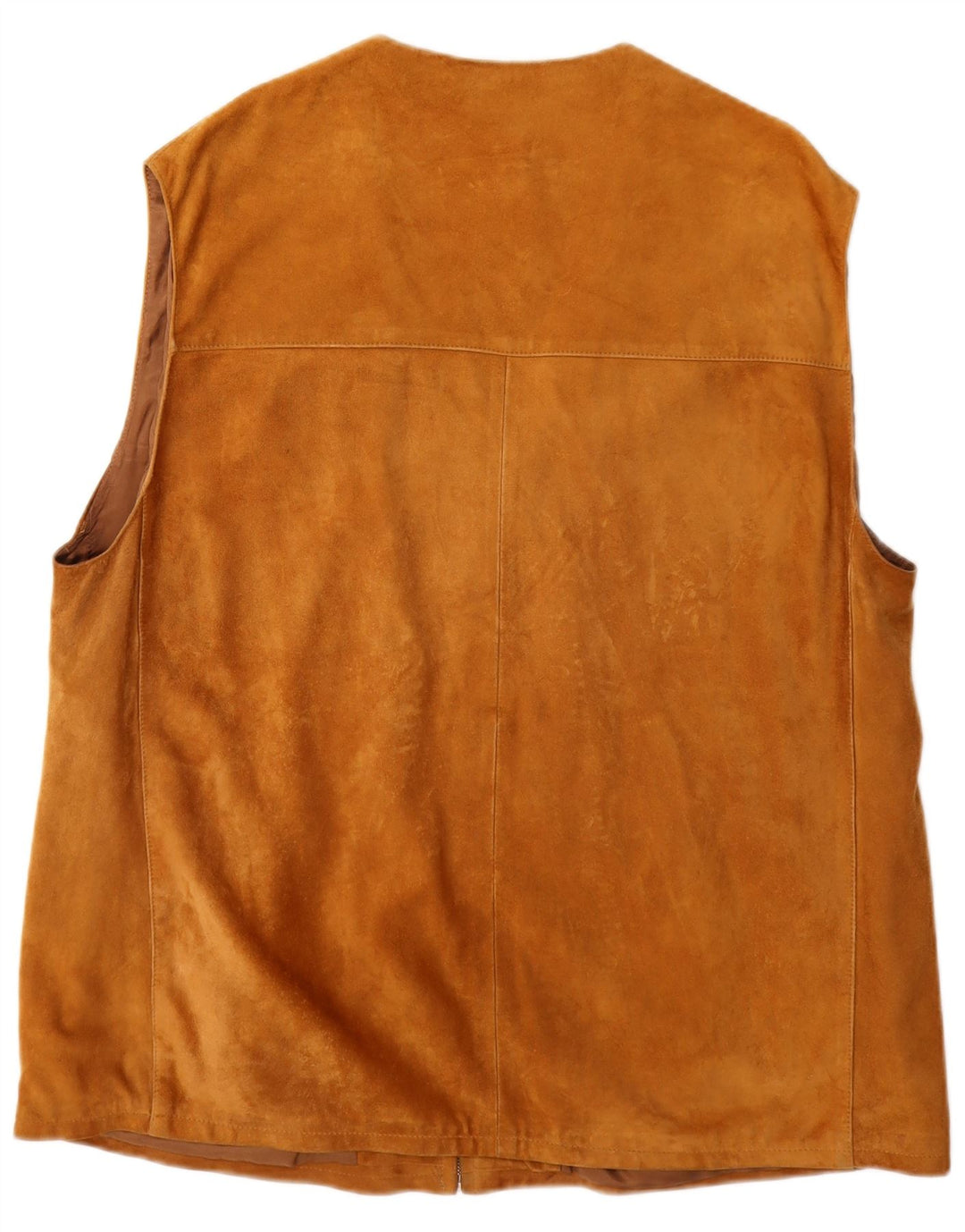 vintage Mens Suede Gilet UK 40 Grand Brun
