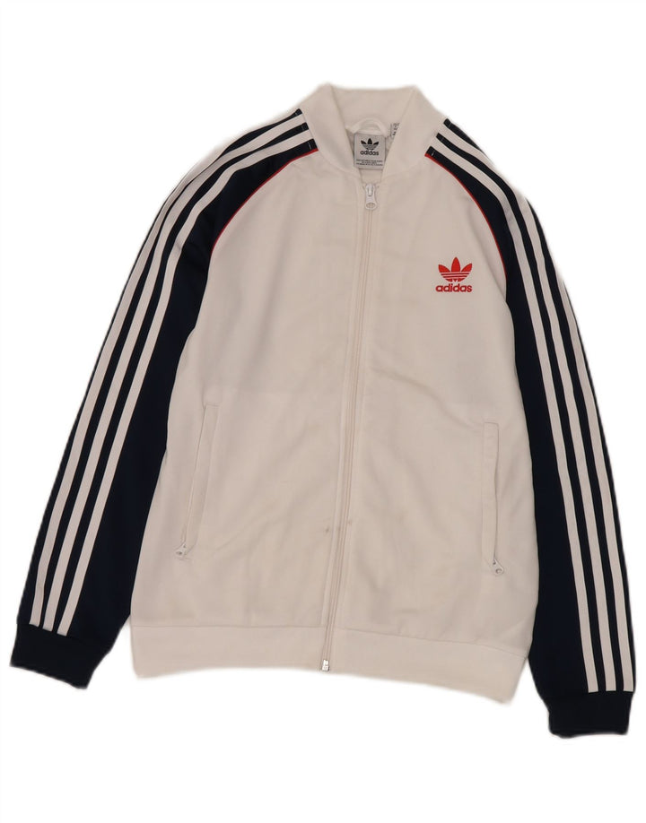 Adidas Veste de survêtement pour garçon 11-12 ans Blanc Colorblock Polyester