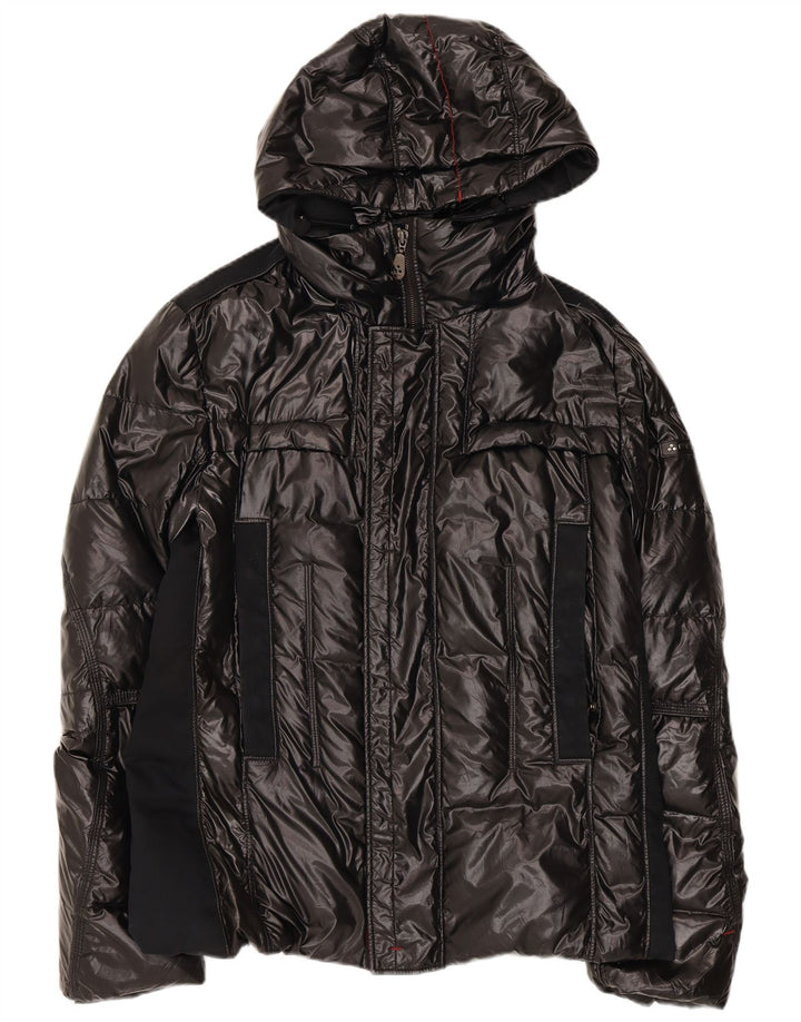 PEUTEREY Veste matelassée à capuche pour homme EU 48 Small Noir Polyamide