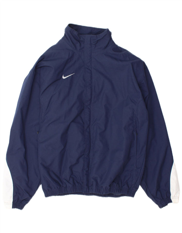 Nike Veste Bomber Homme UK 35/37 Petit Bleu Marine Colorblock Nylon