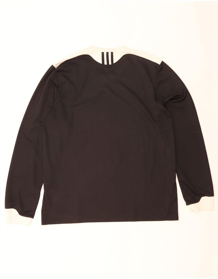 Adidas Climalite Top à manches longues pour homme en polyester color block Noir Taille L