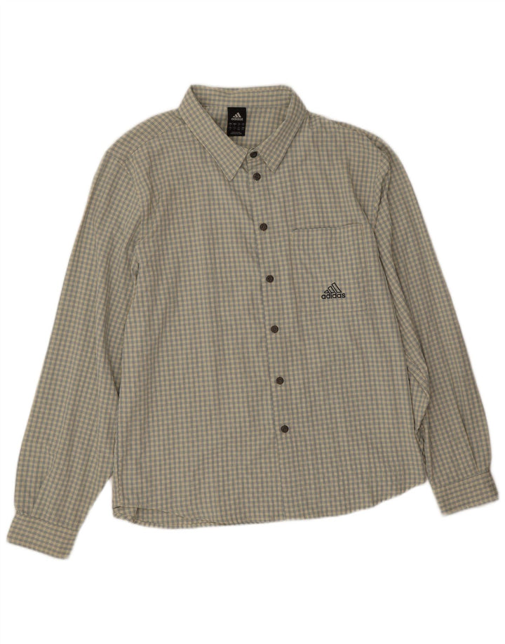 Adidas Chemise Homme Grand Carreau Beige Polyester