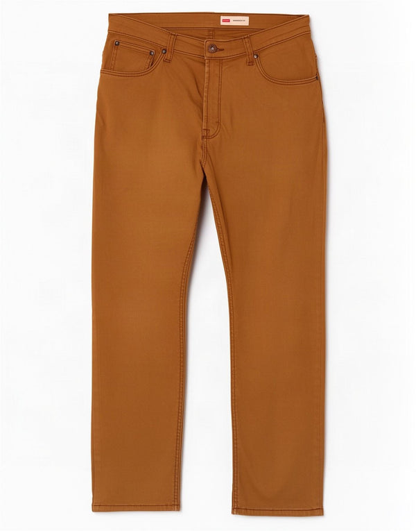 Wrangler Pantalon décontracté droit pour homme W33 L30 Marron Coton