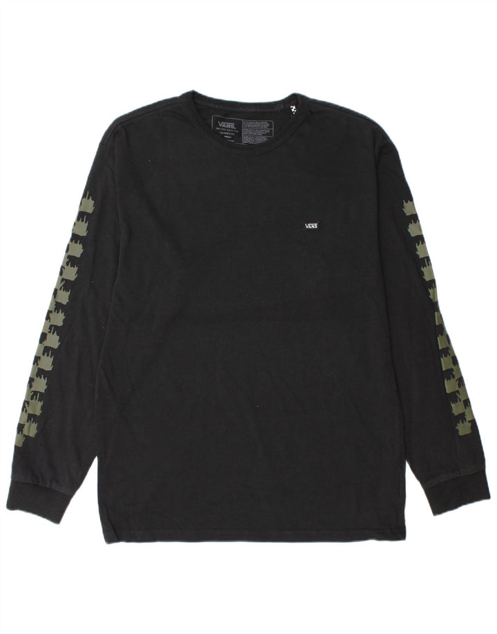 Vans Haut graphique à manches longues pour homme Coupe classique en coton géométrique noir moyen
