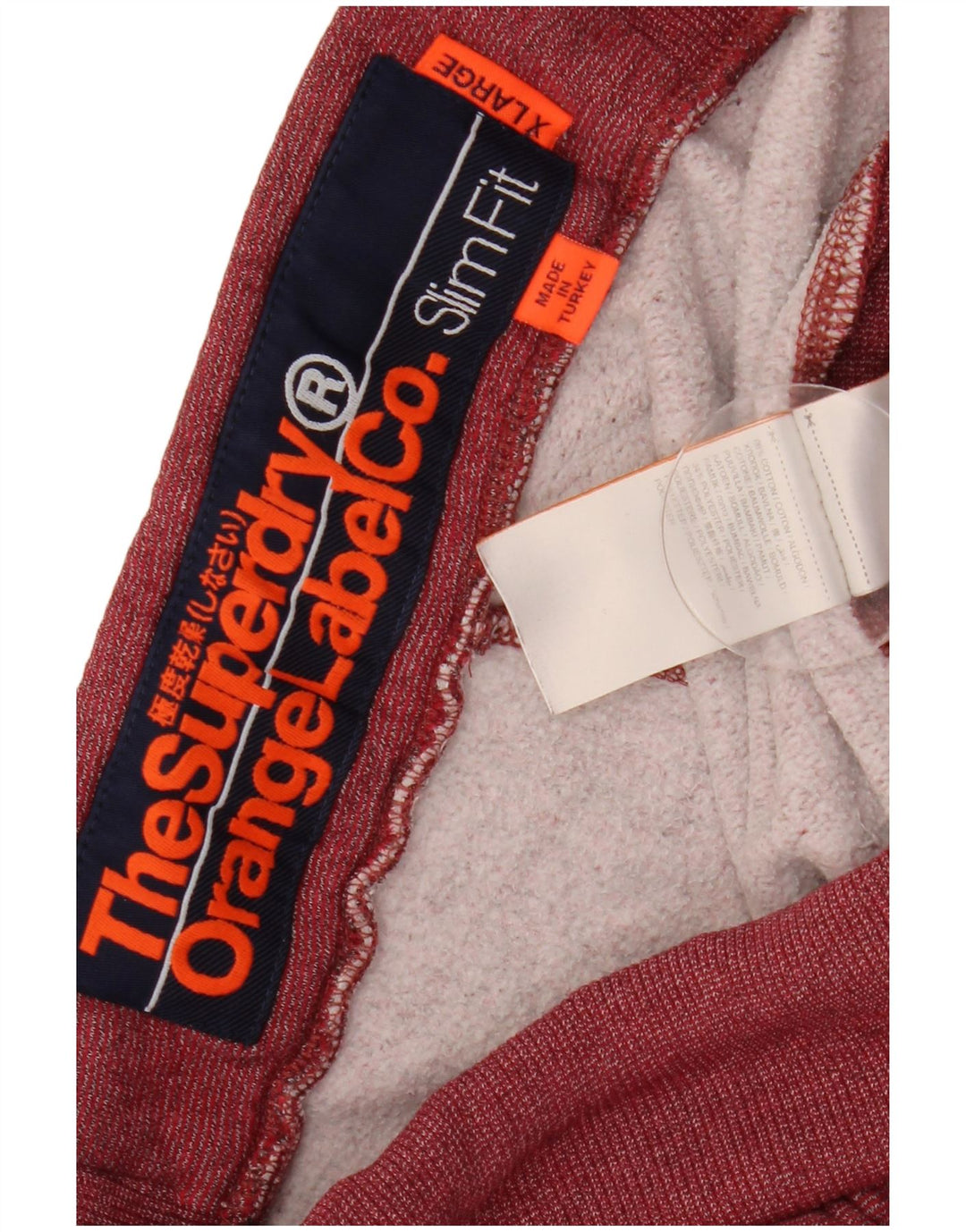 SUPERDRY Pantalon de survêtement coupe slim pour homme XL Coton bordeaux