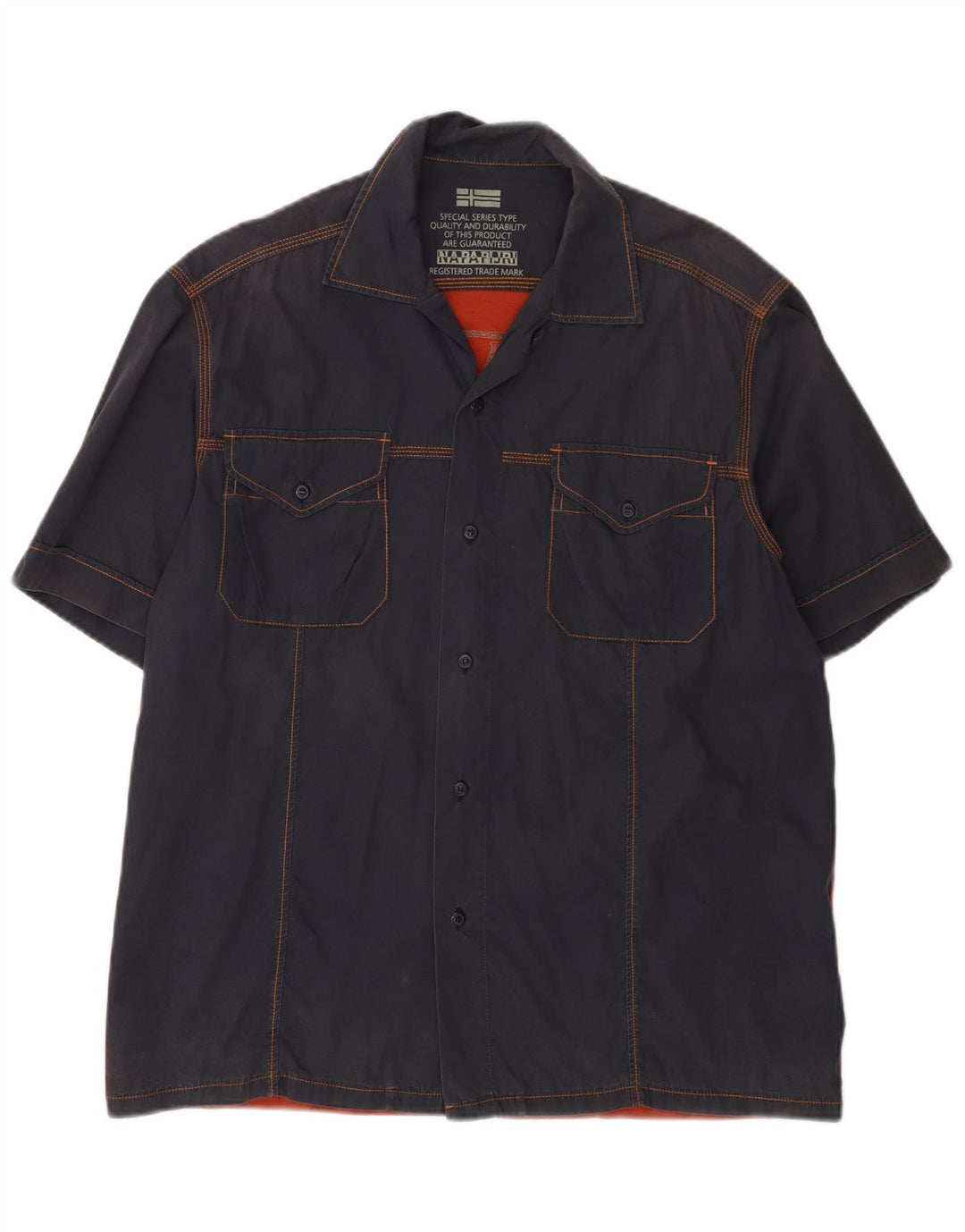 NAPAPIJRI Chemise Graphique à Manches Courtes Homme Bleu Marine Moyen Floral