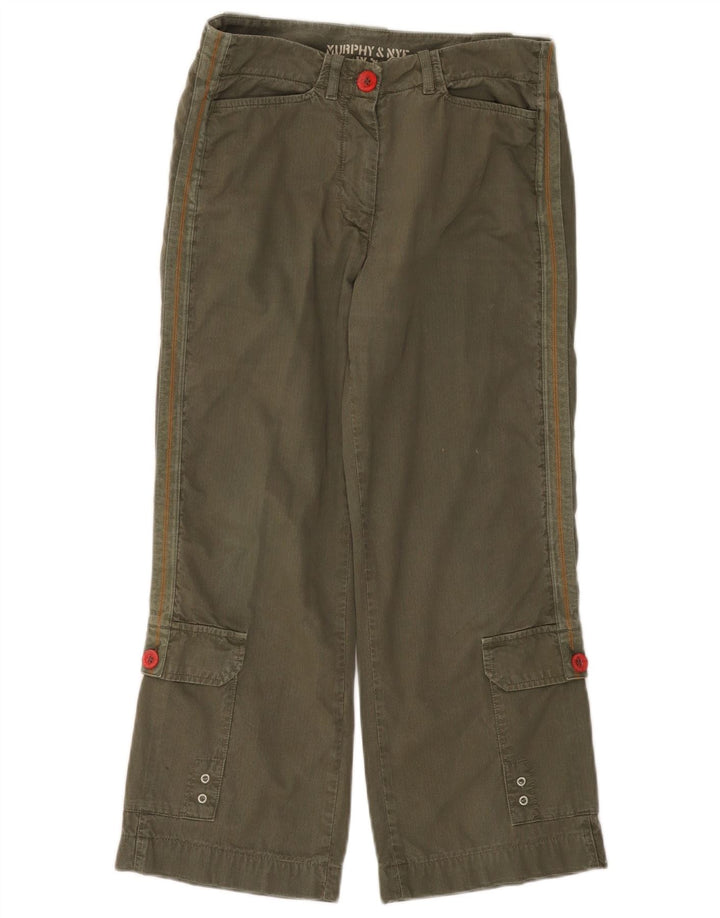 MURPHY & NYE Pantalon Droit Velours Côtelé Femme W28 L23 Coton Kaki