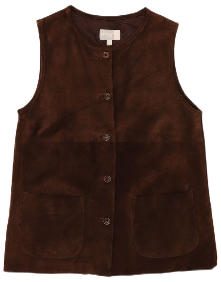 Esprit Gilet en daim pour femme UK 14 Cuir marron moyen