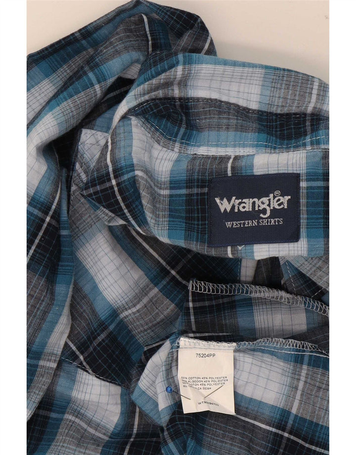 Wrangler Chemise Homme Bleu Moyen Carreaux Coton