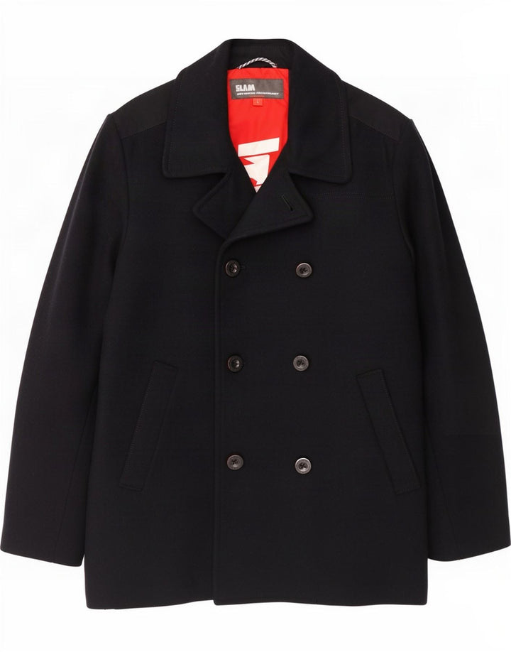 Slam Caban Homme UK 40 Grande Laine Bleu Marine