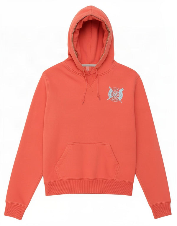 Joules Pull à capuche graphique pour femme UK 12 Rouge moyen Coton