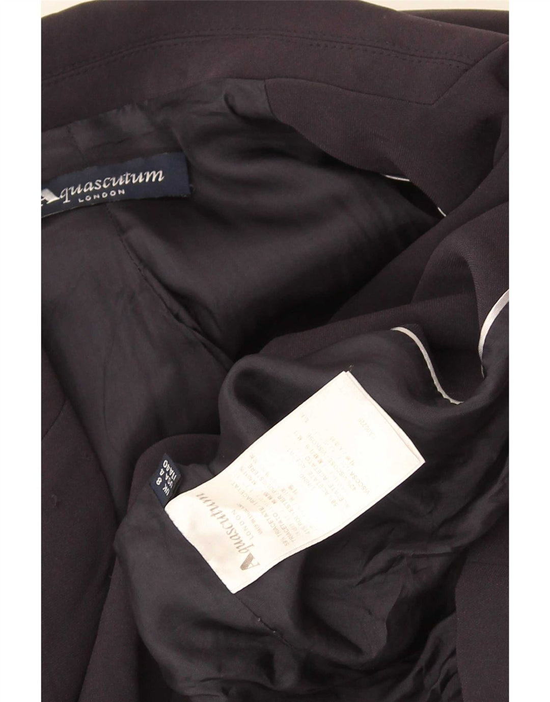 Aquascutum Veste Blazer 2 Boutons Femme UK 8 Small Bleu Marine Acétate