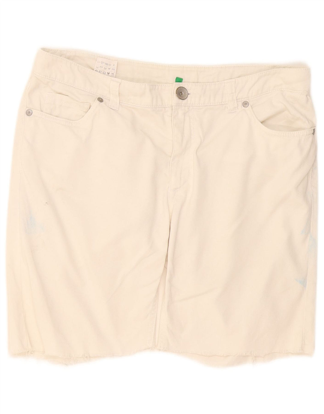 Benetton Short décontracté pour femme IT 44 Medium W34 Blanc Coton
