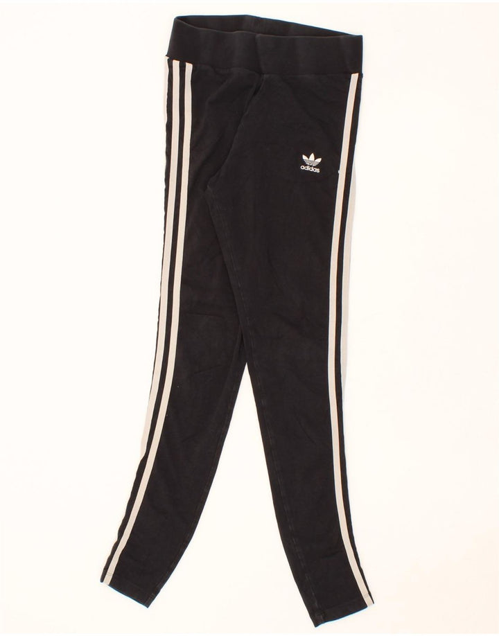 ADIDAS Womens Leggings UK 8 Small Black Cotton Vintage Adidas and Second-Hand Adidas from Messina Hembry 