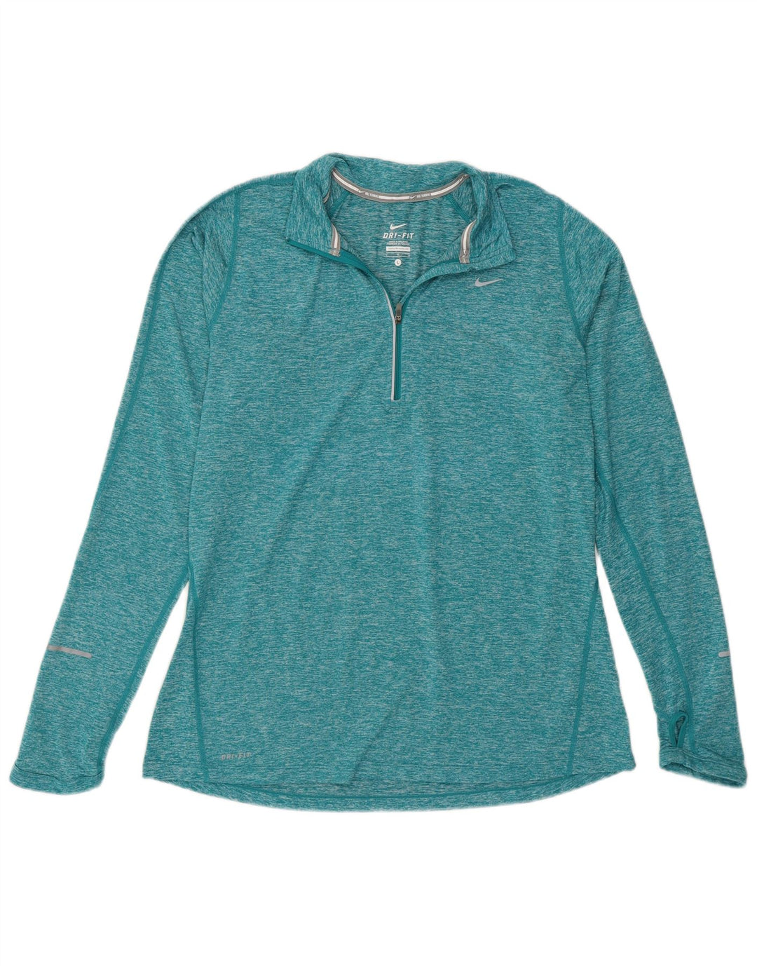 Nike Haut de survêtement Dri Fit pour femme UK 16 Large Turquoise Polyester