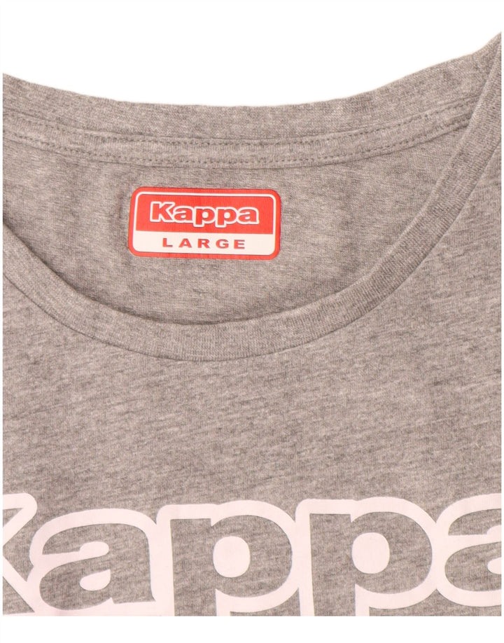 KAPPA T-shirt graphique pour femme UK 14 Large Gris
