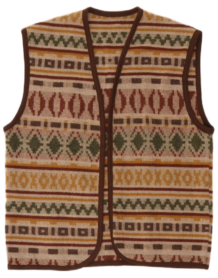gilet homme vintage grand marron géométrique