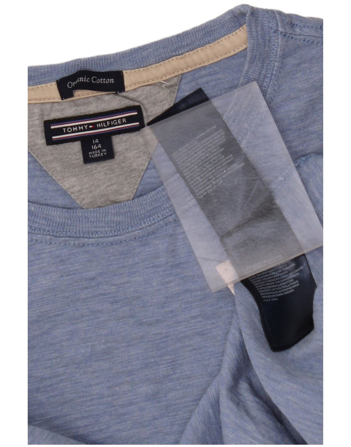 TOMMY HILFIGER T-Shirt Top Garçon 13-14 ans Bleu Moucheté Coton