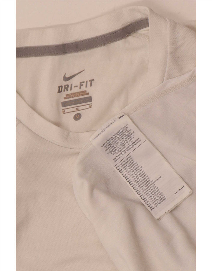 Nike Hommes Dri Fit T-Shirt Haut Moyen Blanc Polyester