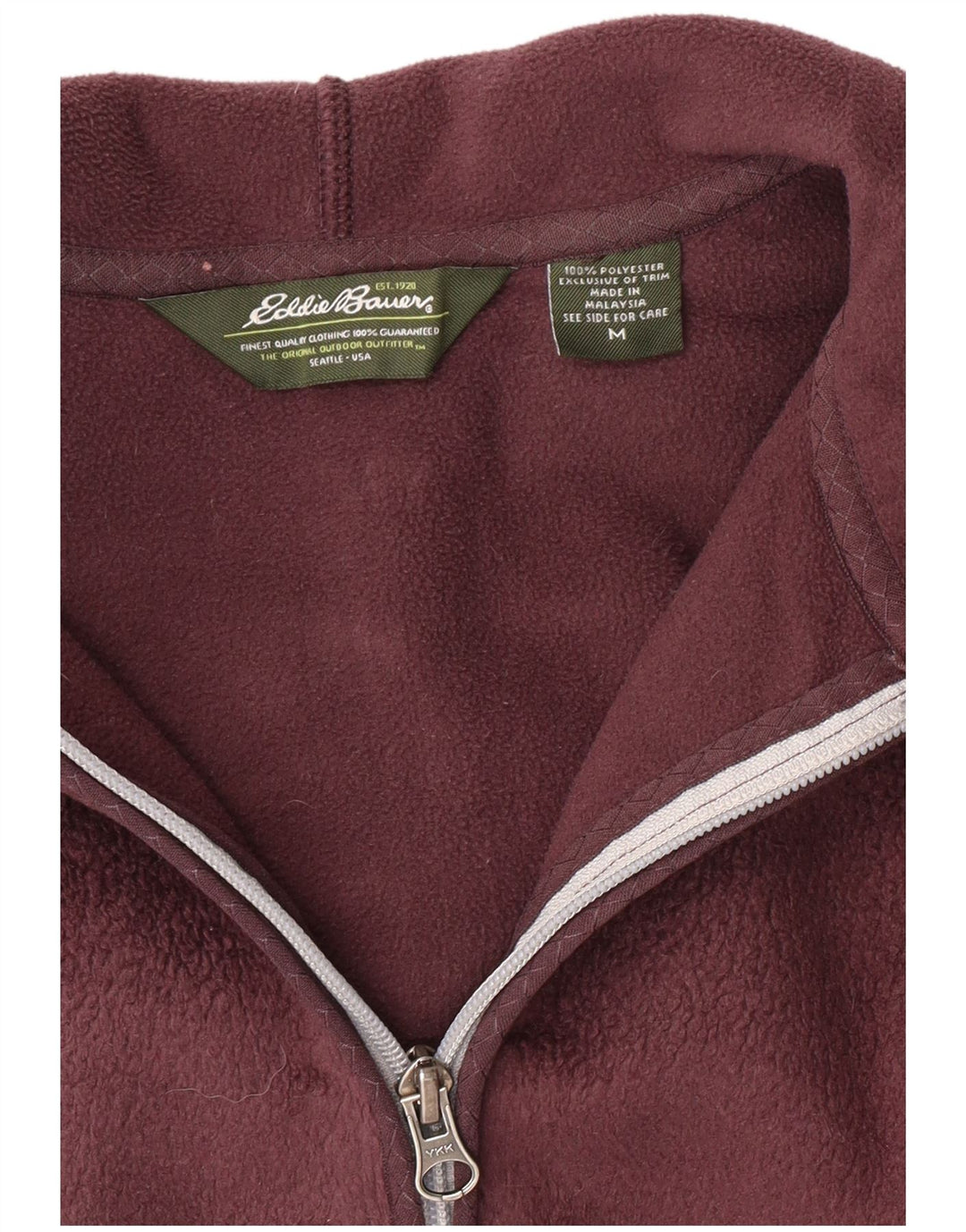 EDDIE BAUER Veste polaire à capuche pour femme UK 14 Polyester bordeaux moyen