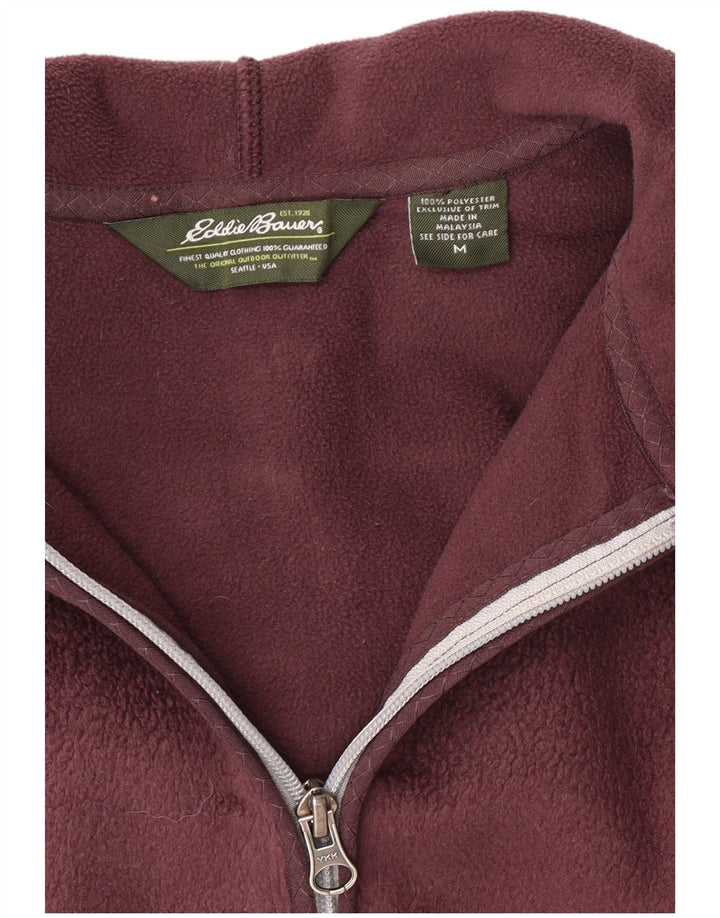 EDDIE BAUER Veste polaire à capuche pour femme UK 14 Polyester bordeaux moyen