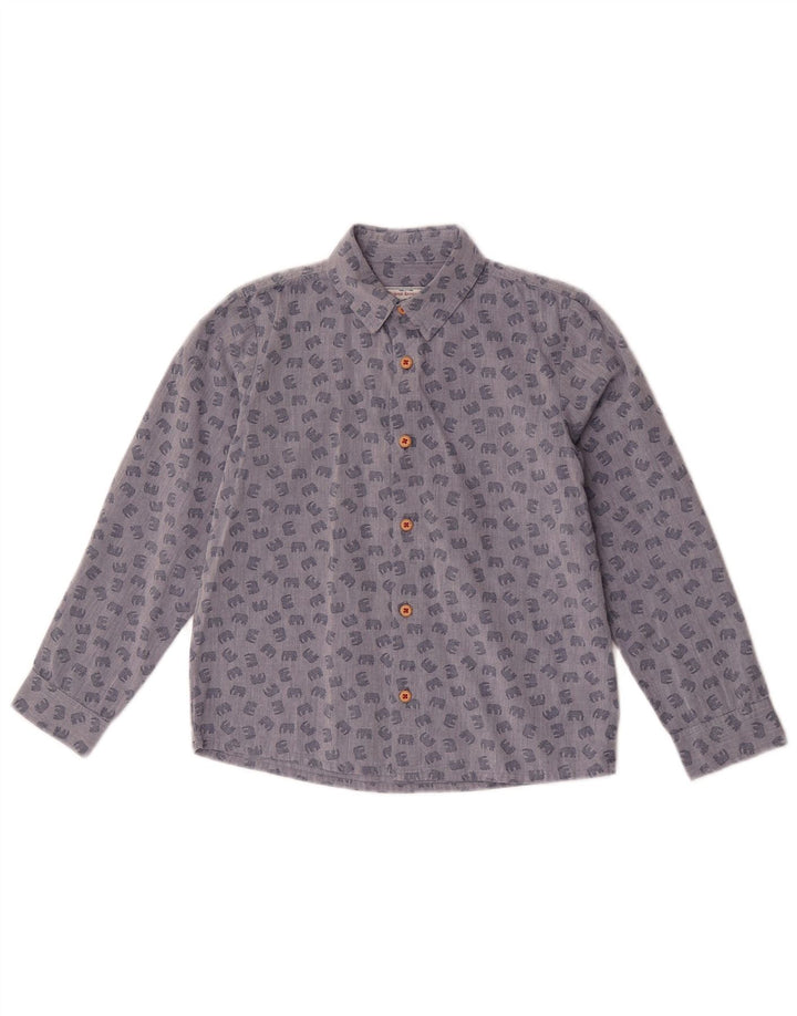 Chemise Monsoon garçon 9-10 ans coton imprimé animal bleu