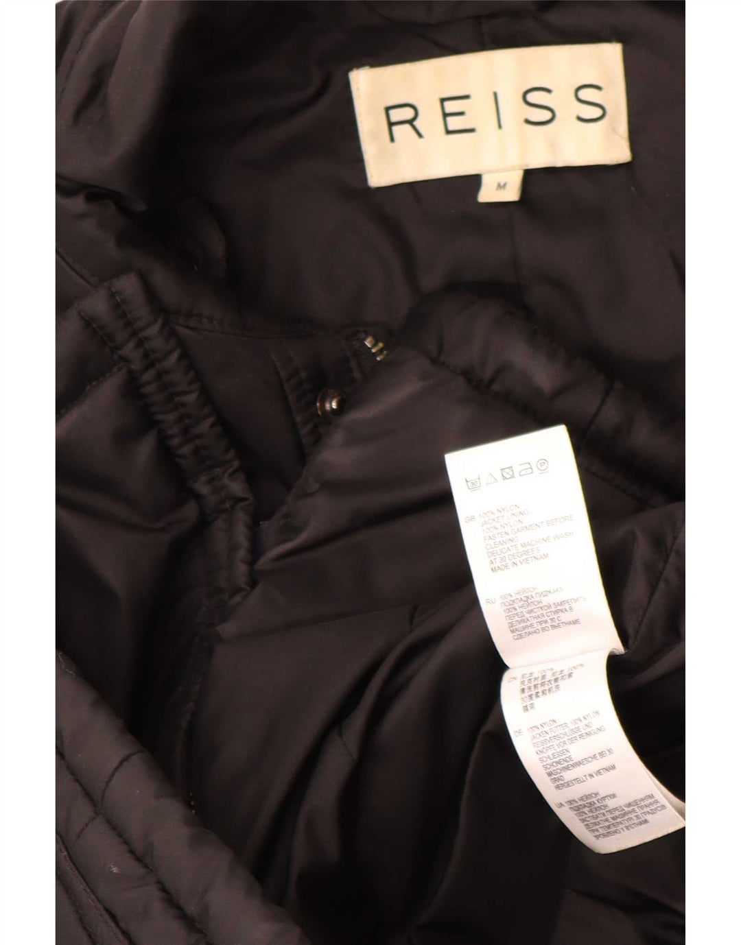 Reiss Veste matelassée pour homme UK 38 Medium Noir Nylon