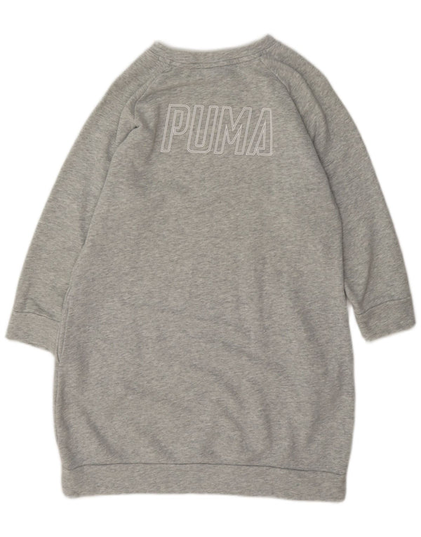 Puma Robe sweat-shirt graphique surdimensionnée pour femme UK 10 Petit Gris