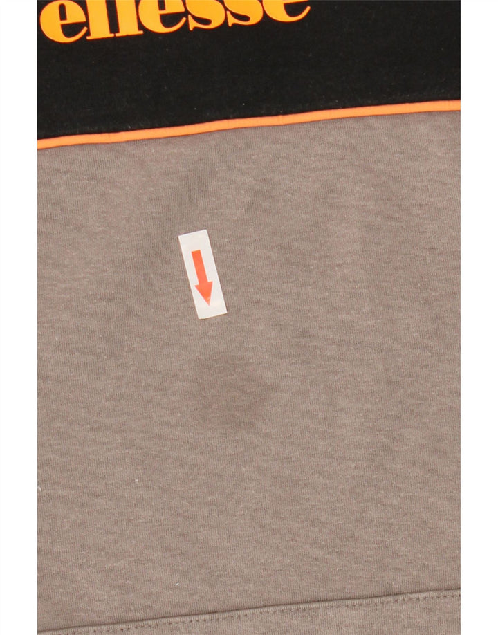 Ellesse Pull à capuche en coton color block noir moyen pour homme