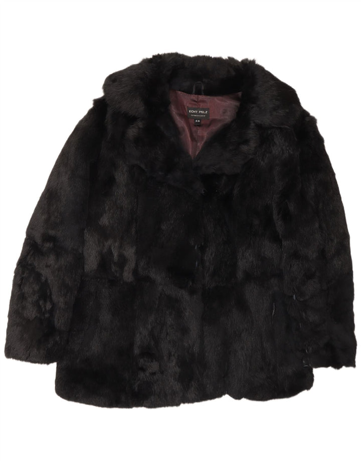 Veste de fourrure femme vintage EU 48 2XL Noir Vraie Fourrure