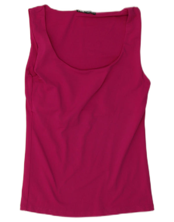 Zara Débardeur Femme UK 12 Rose Moyen