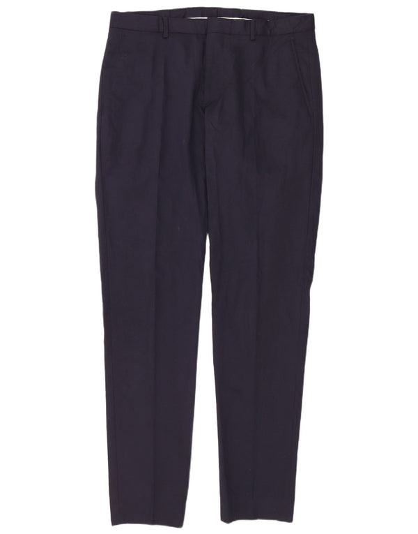 Zara Pantalon de costume slim pour homme EU 40 Medium W31 L36 Bleu marine