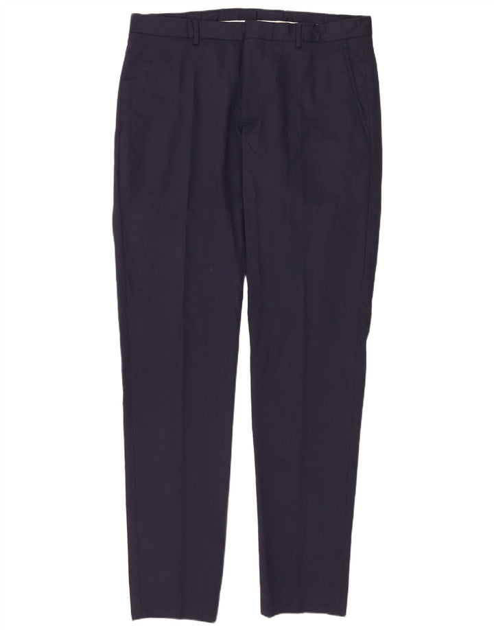 Zara Pantalon de costume slim pour homme EU 40 Medium W31 L36 Bleu marine