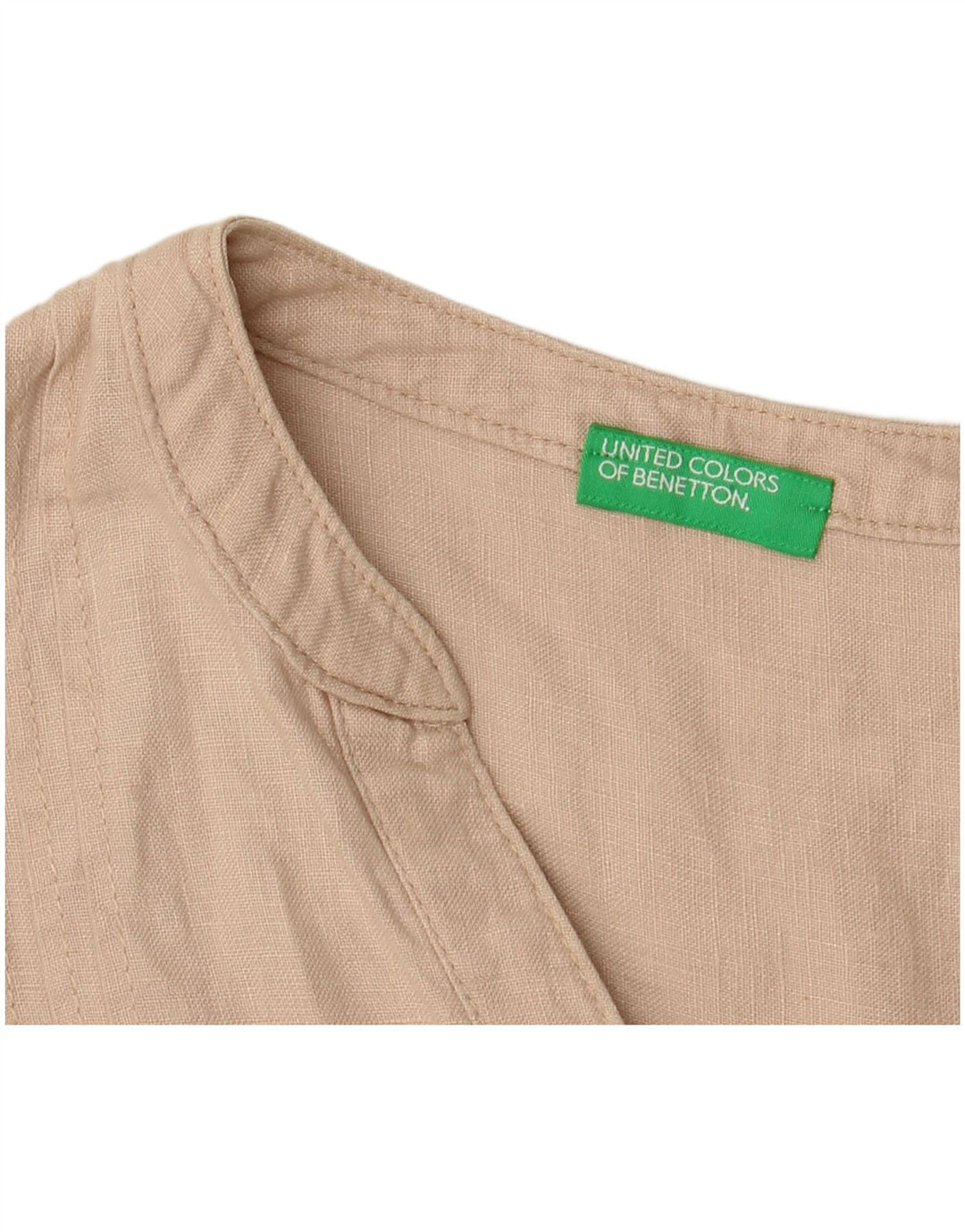 BENETTON Robe tunique à manches 3/4 pour femme UK 14 Beige moyen
