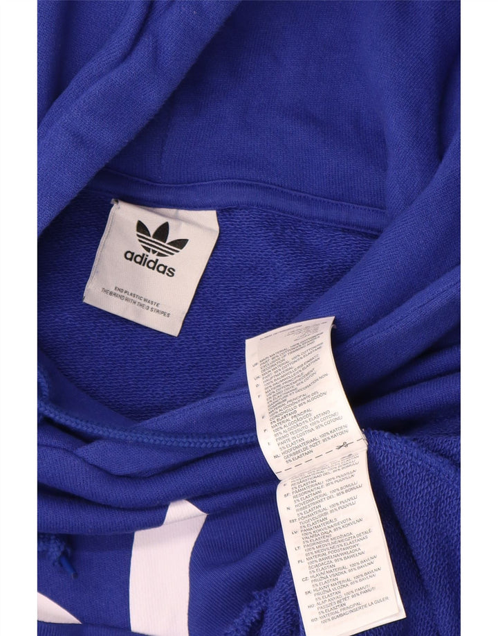 Adidas Pull à capuche graphique pour homme en coton bleu moyen