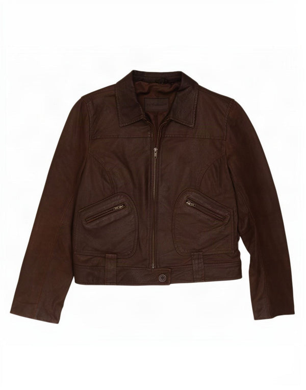 In Extenso Veste en cuir pour femme UK 14 Marron moyen