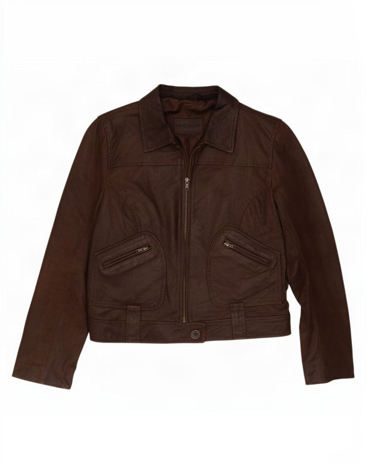 In Extenso Veste en cuir pour femme UK 14 Marron moyen
