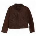 In Extenso Veste en cuir pour femme UK 14 Marron moyen