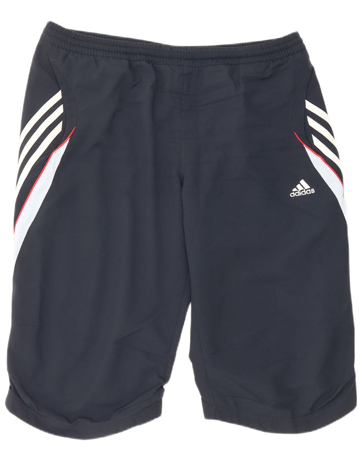 Adidas Short de sport Climalite pour homme en polyester color block Bleu marine Taille L