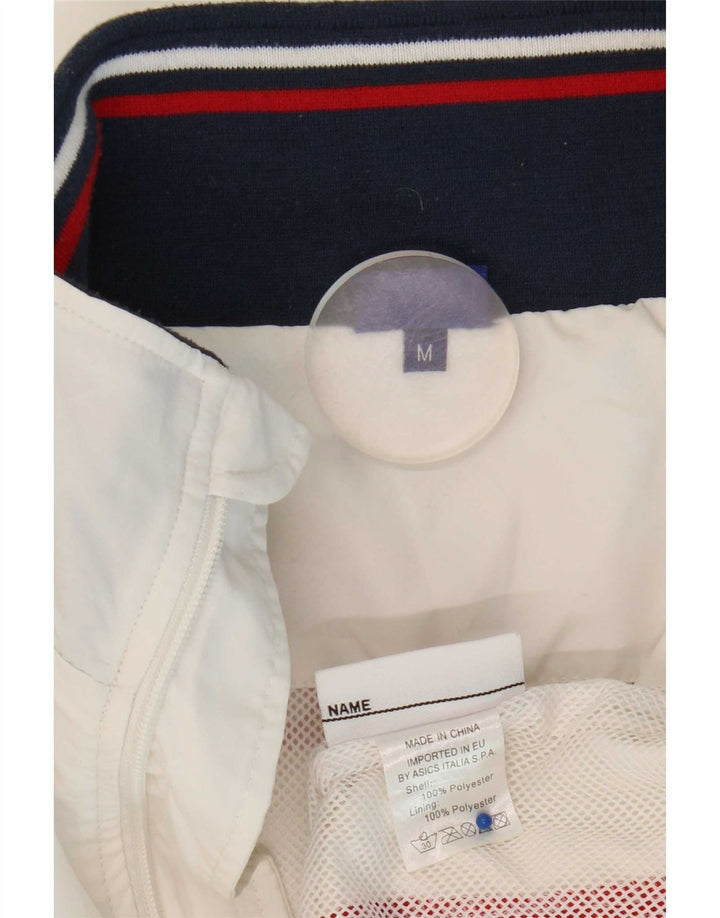 Asics Veste de Survêtement Graphique Homme Blanc Moyen Polyester Colorblock