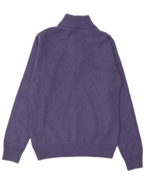 Crew Clothing Pull à col boutonné pour homme XS Violet en laine d'agneau