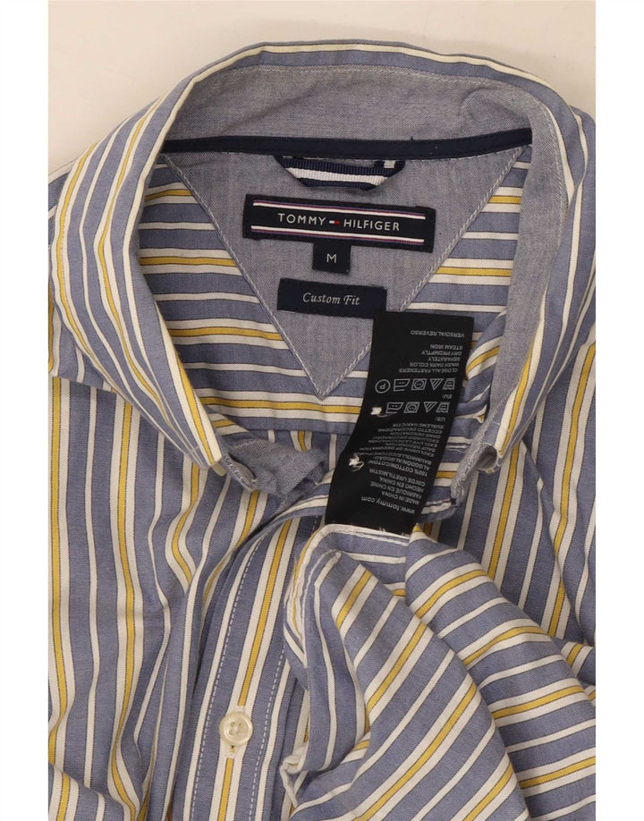Tommy Hilfiger Chemise Custom Fit Homme Bleu Moyen Rayé Coton
