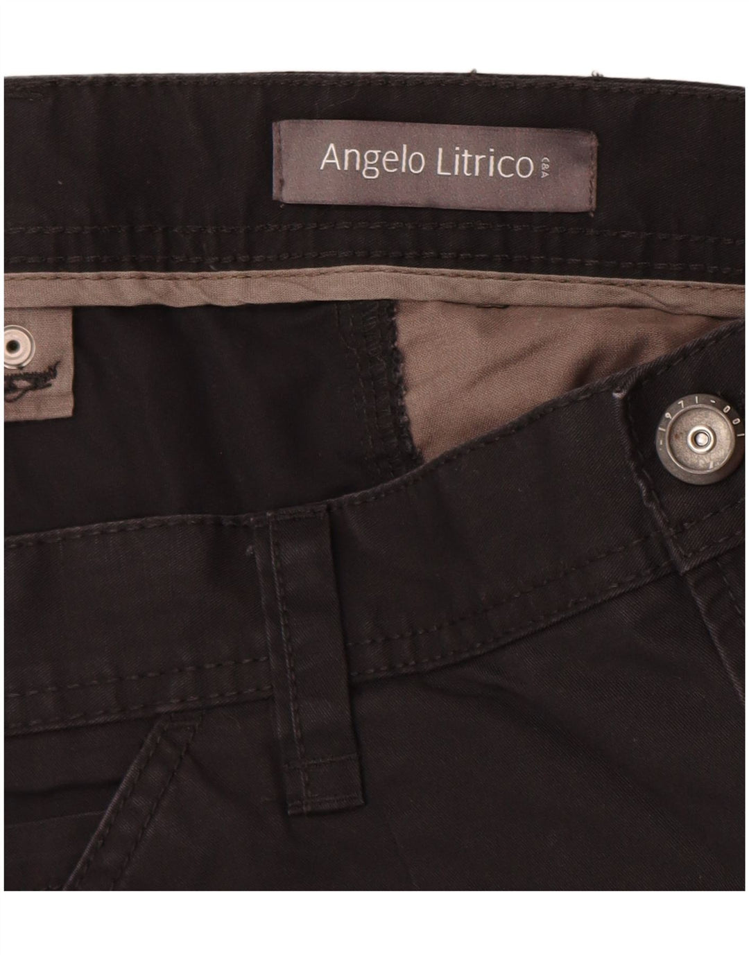 ANGELO LITRICO Bermuda Cargo Homme EU 58 4XL W42 Coton Noir