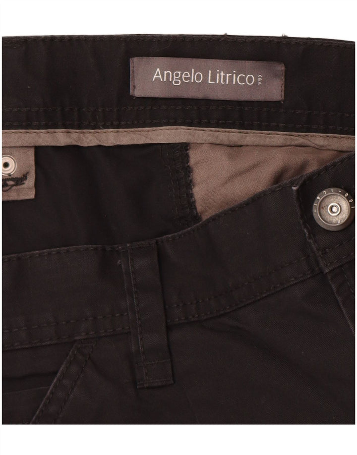 ANGELO LITRICO Bermuda Cargo Homme EU 58 4XL W42 Coton Noir