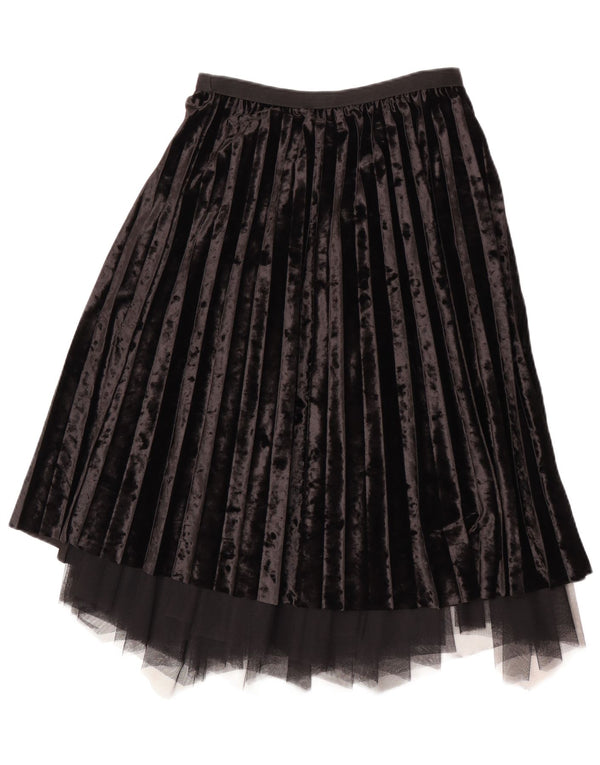 jupe plissée en velours femme vintage W28 Noir moyen