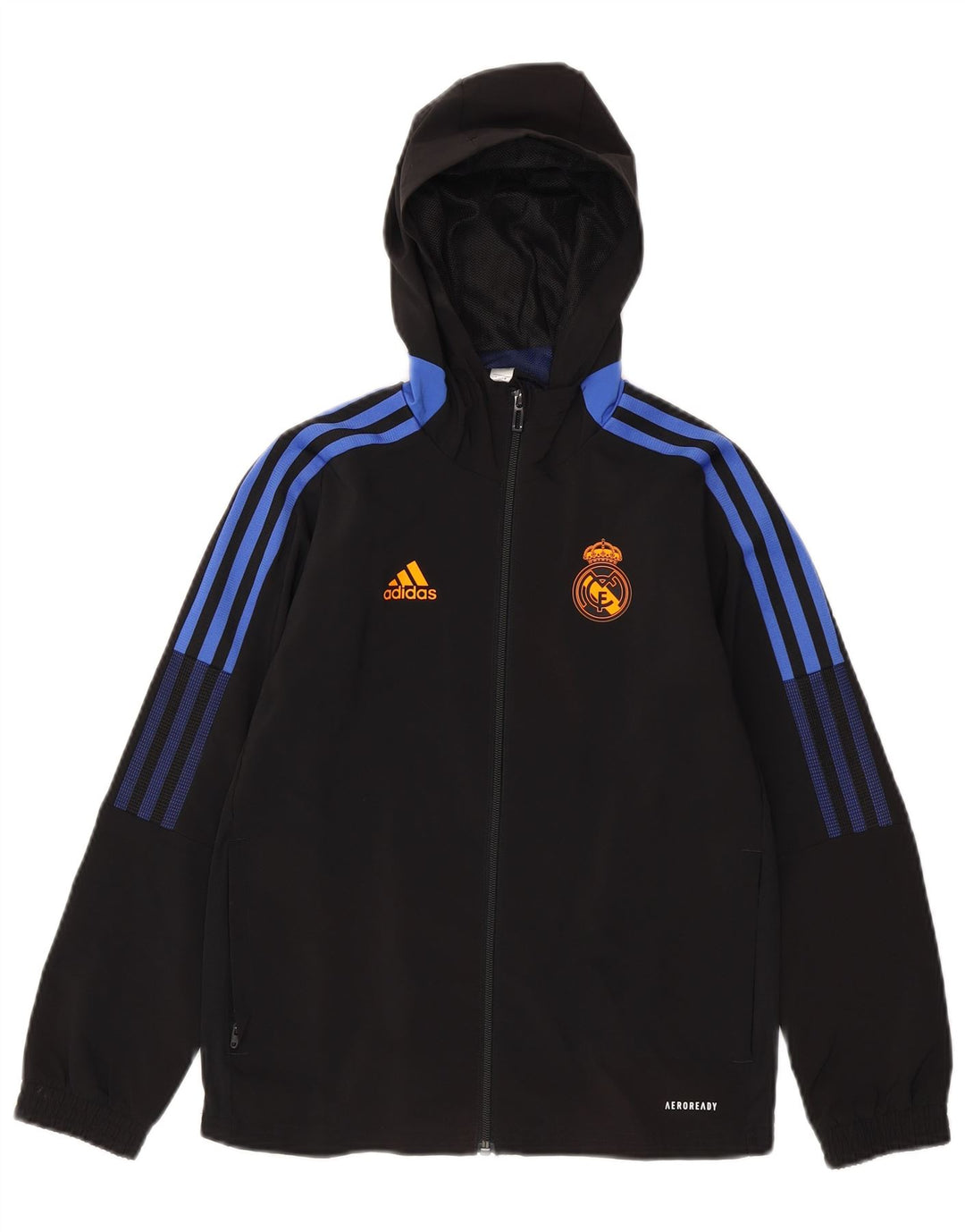 ADIDAS Veste de survêtement à capuche Real Madrid pour garçon 9-10 ans Noir